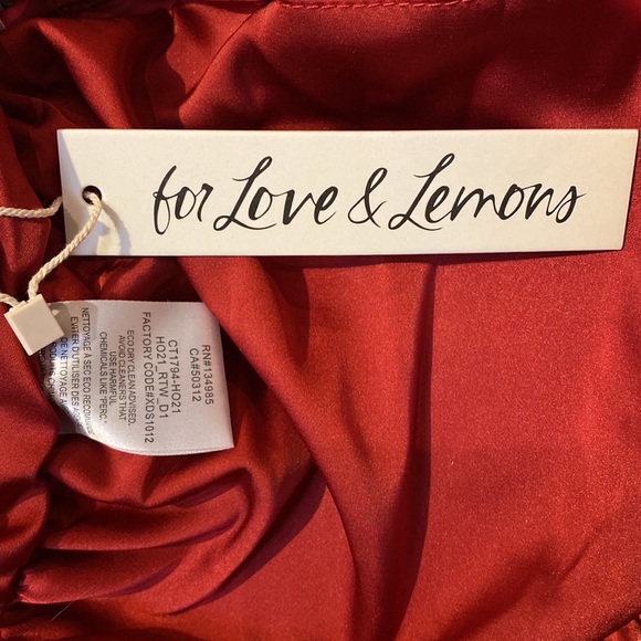 For Love & Lemons Alia cross front floral crop top in red size L NWT - Picture 12 of 13